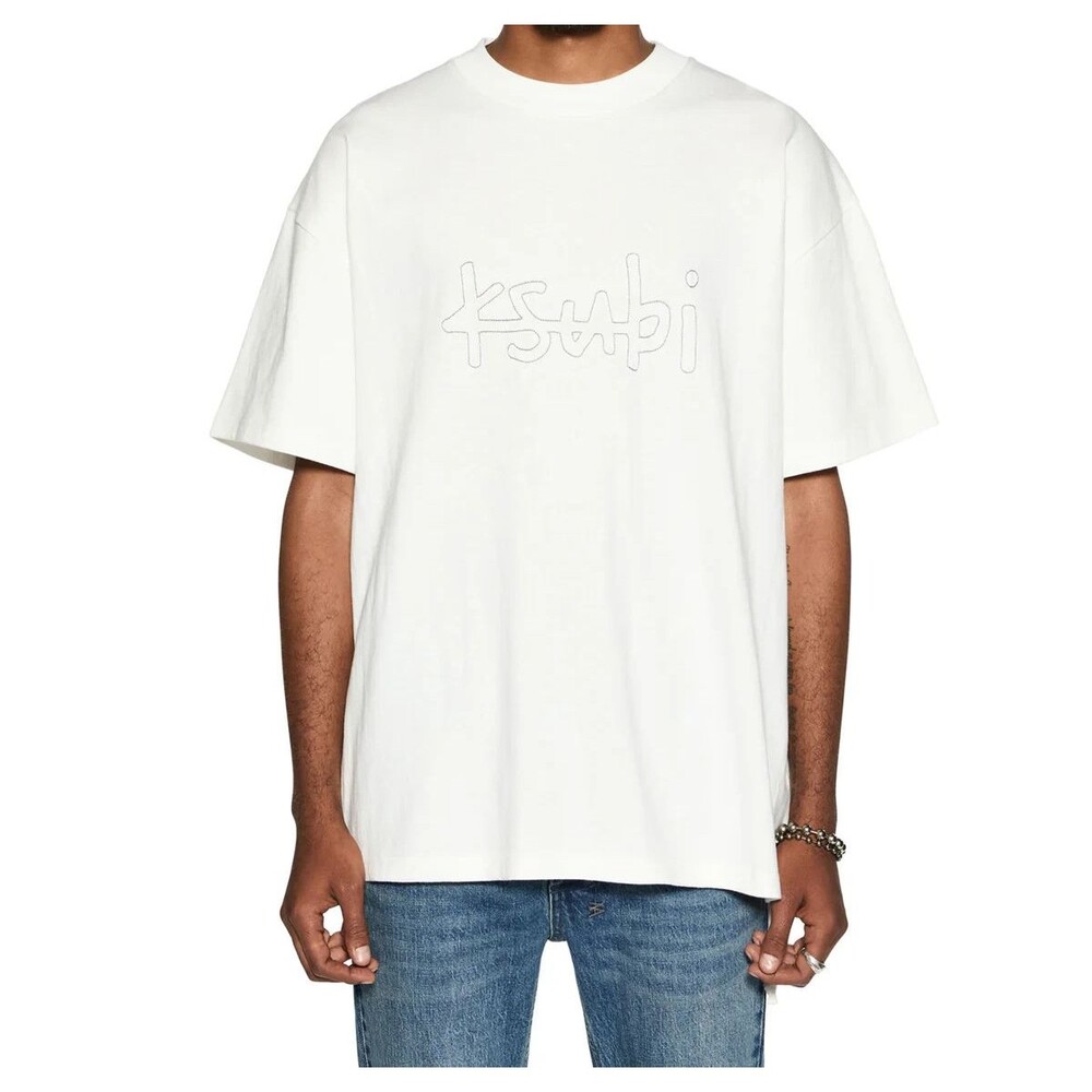 KSUBI Shirt Mens Medium Vintage White Pullover Crew Stitched Up Ekcess Tee